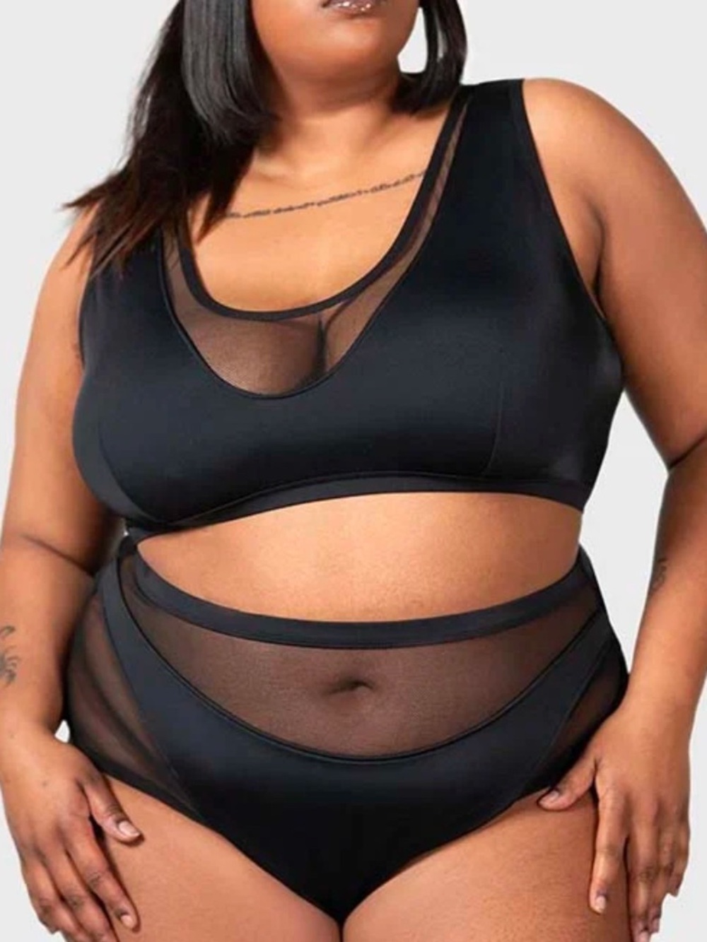 Killstar NWT Catching Rays Bikini set black mesh high waist Goth Punk 3X Plus XX